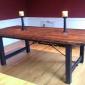 View the image: Long Leaf Heart Pine Harvest Table by Jason Lehman 2